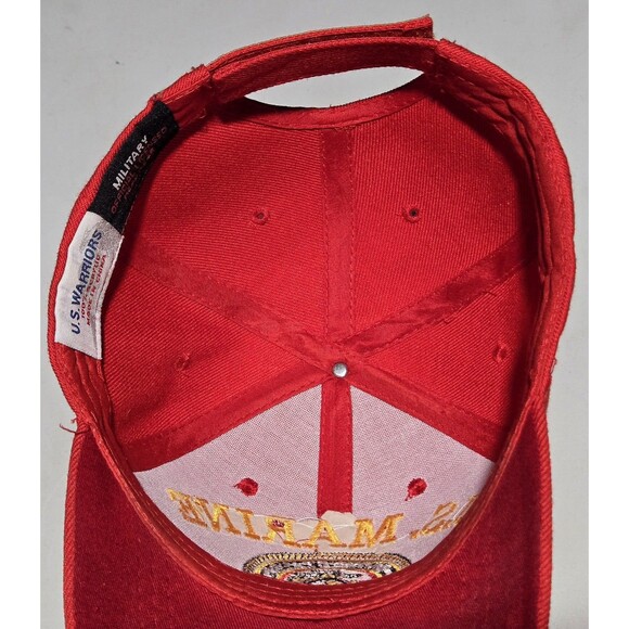 US Marine Corps USMC Hat U.S. Warriors Military Logo Seal Patch Red Baseball Cap - Picture 9 of 11